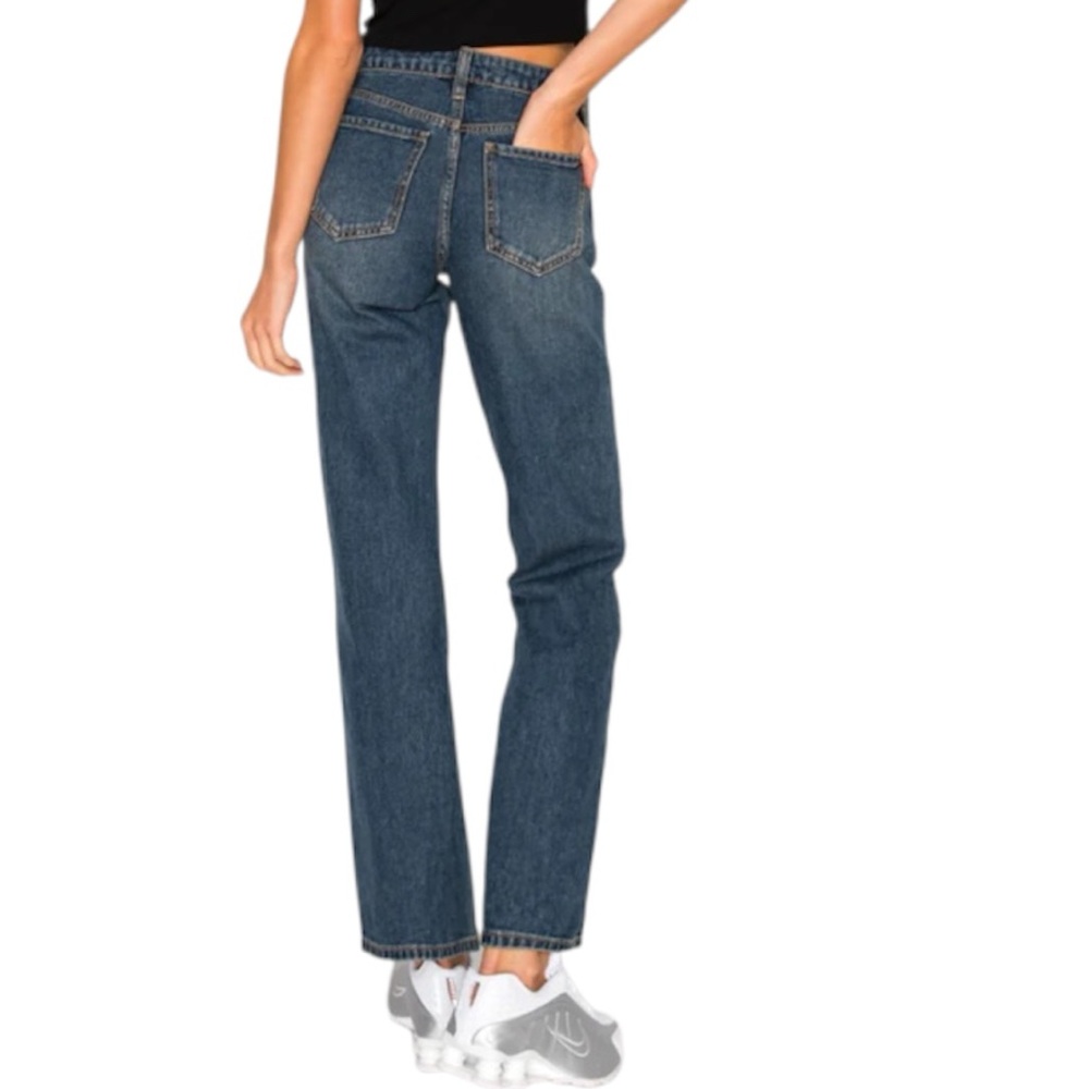 Cali1850 Jeans Straight Leg Leopard Heart Patch Mid Rise Dark Wash Size 9 - Picture 2 of 15